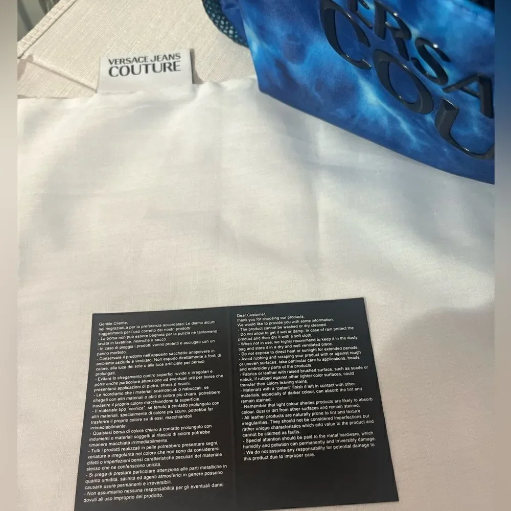 New Versace Jeans Couture Tie Dye Nylon Backpack/Dust bag is included
